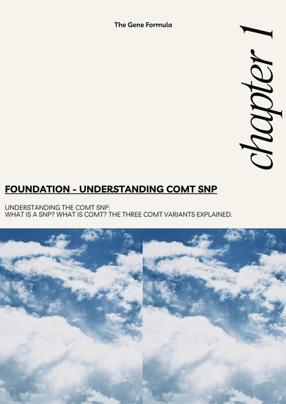 Chapter 1 from the COMT SNP & Female Wellbeing Guide by The Gene Formula, introducing COMT gene types, SNP basics, and the foundations of slow, fast, and mixed variants.
